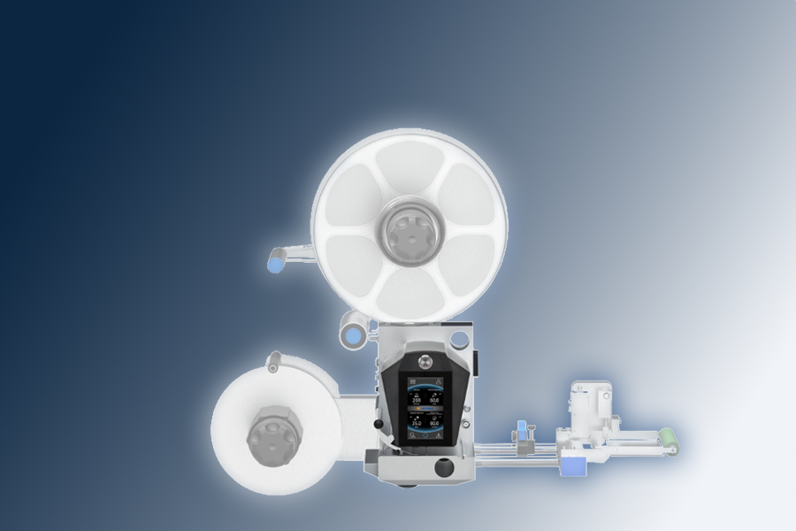 A technical device with two large coils, a central control panel, and connected pipes.